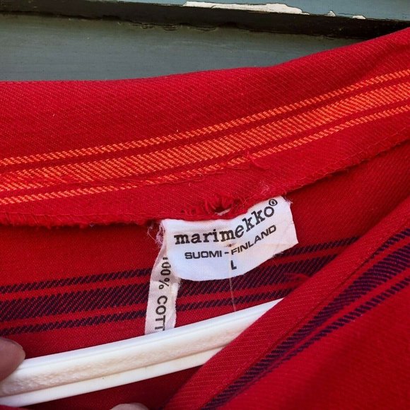 Marimekko Dress Suomi Finland Large Orange Red - Picture 5 of 7